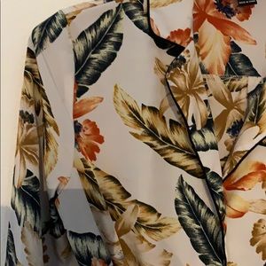 Palm leaf button up dress.